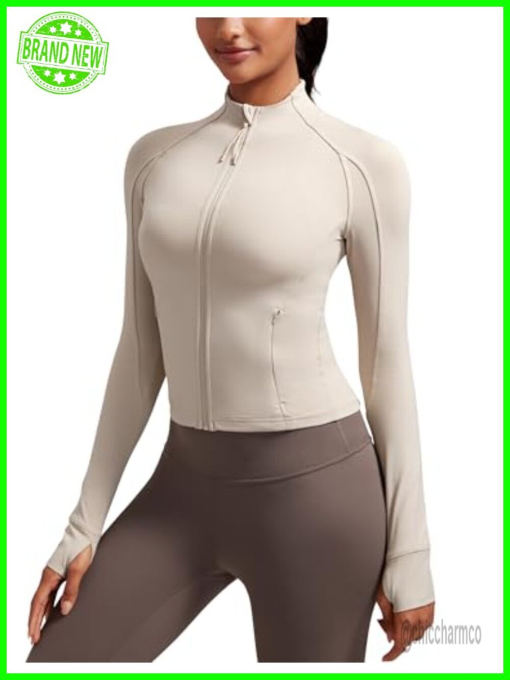 Butterluxe Slim Fit Waist Length Zip Jacket with Thumbholes
